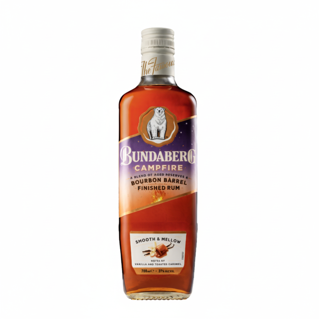 Bundaberg Campfire Smooth & Mellow Bourbon Barrel Finished Rum 700mL on white background