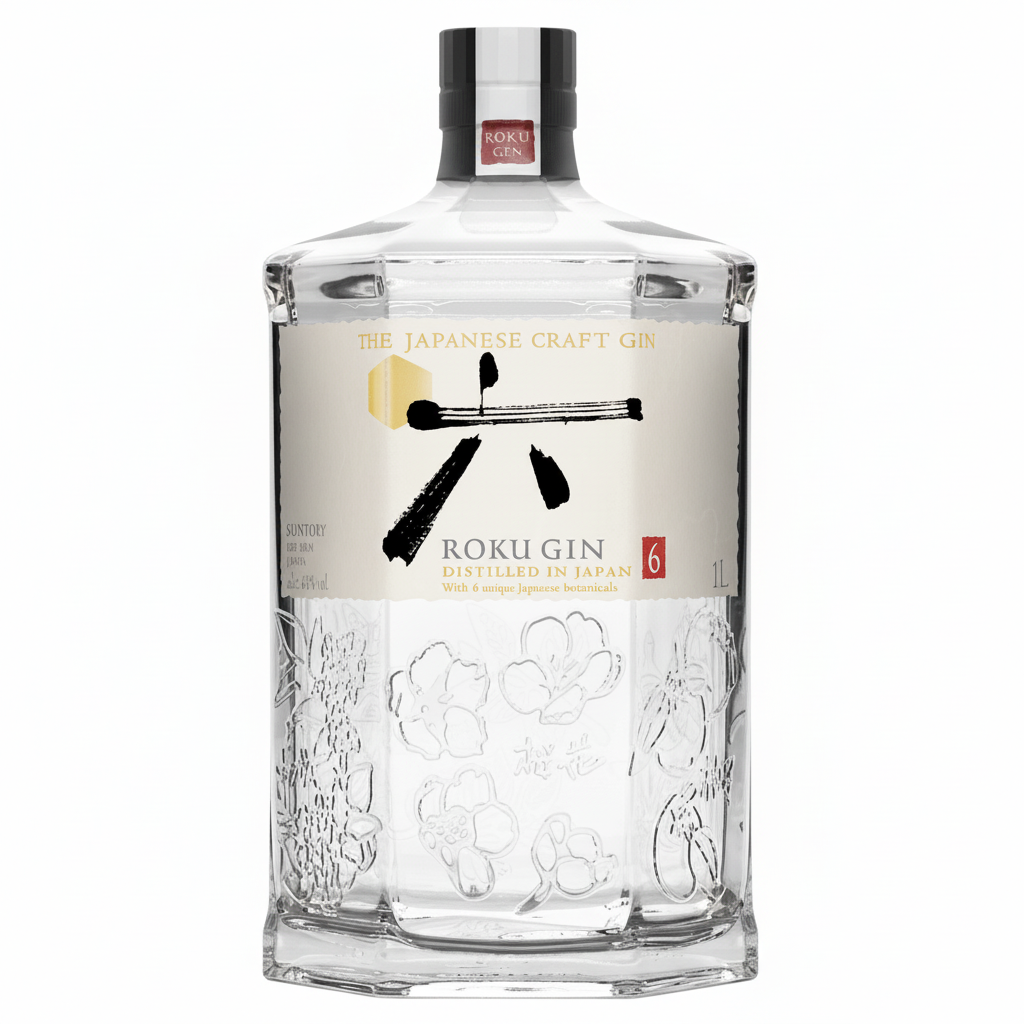 Roku Japanese Craft Gin 700mL bottle on white background