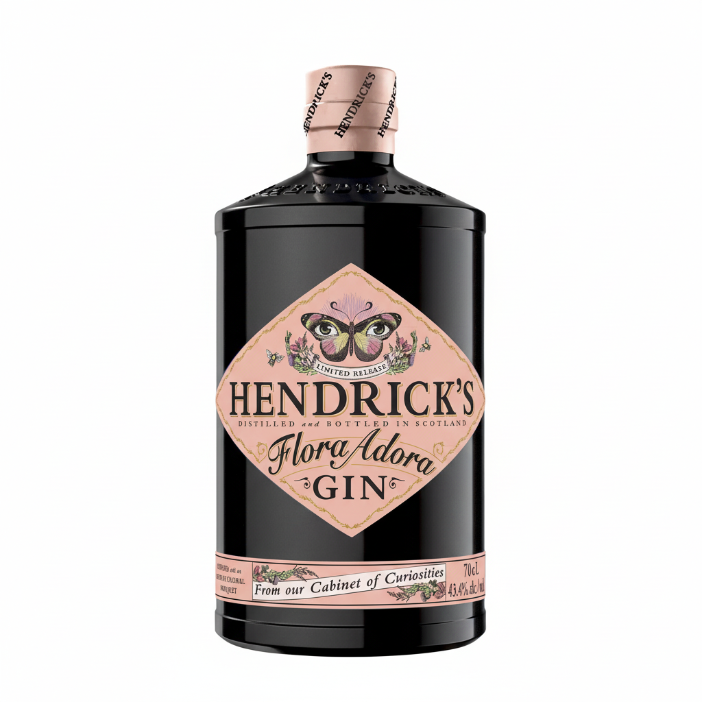 Hendrick's Flora Adora Gin 700mL bottle on white background