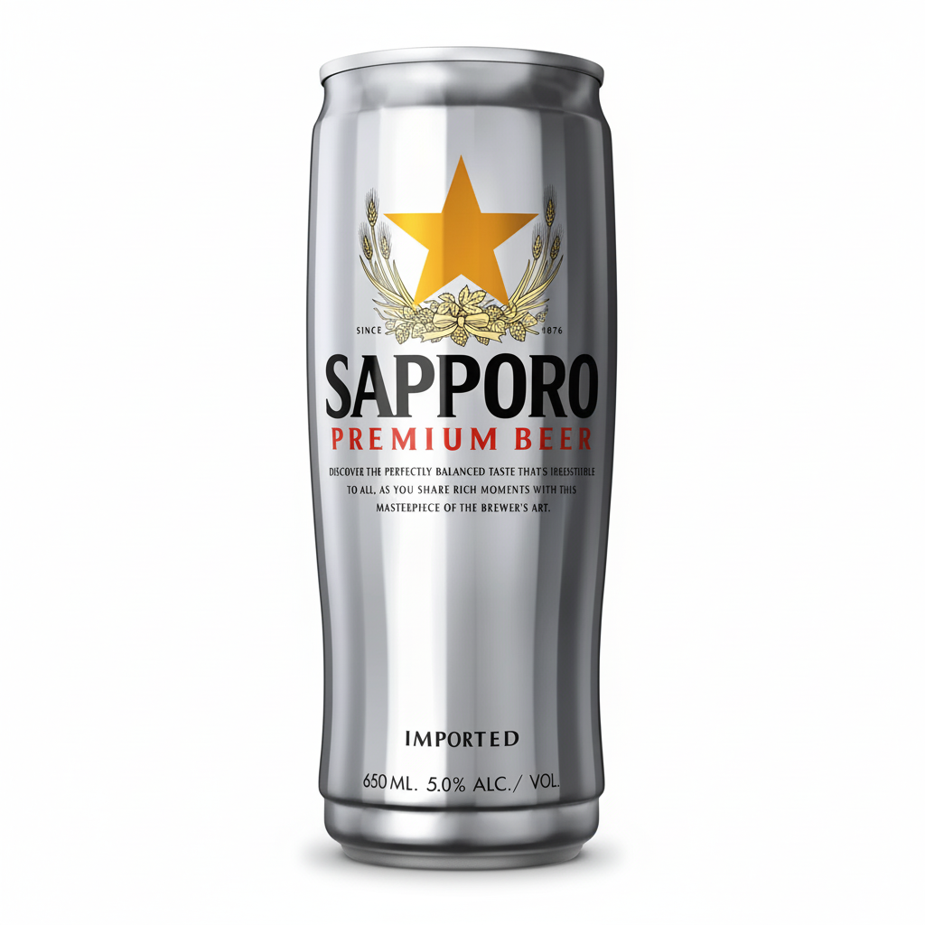 Sapporo Premium Beer 650ml can
