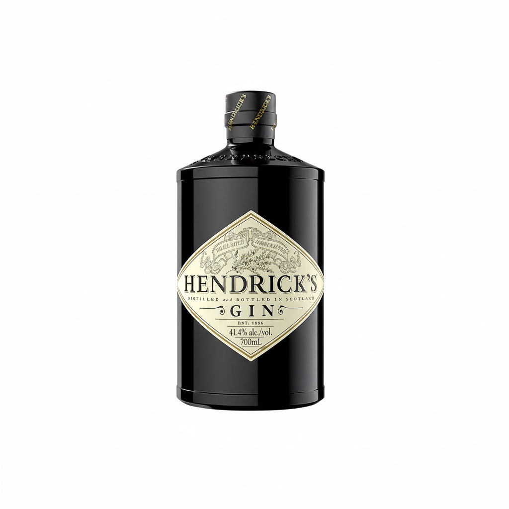 Hendrick's Gin 700mL bottle on white background