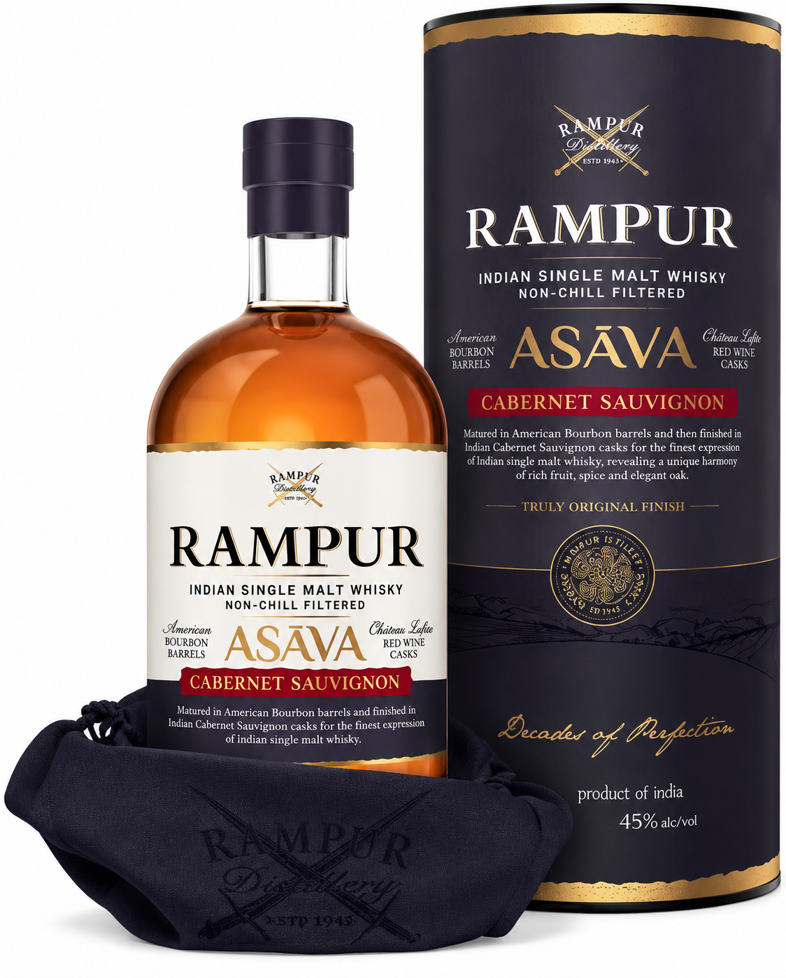 Rampur Asava Cabernet Sauvignon Indian Single Malt Whisky 700ml
