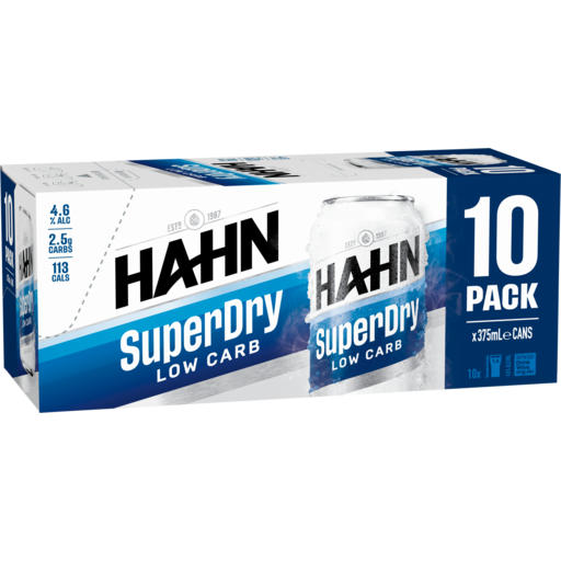 Hahn Super Dry 4.6% 10 Pack 375mL