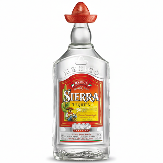 Sierra Silver Blanco Tequila 700mL bottle on white background