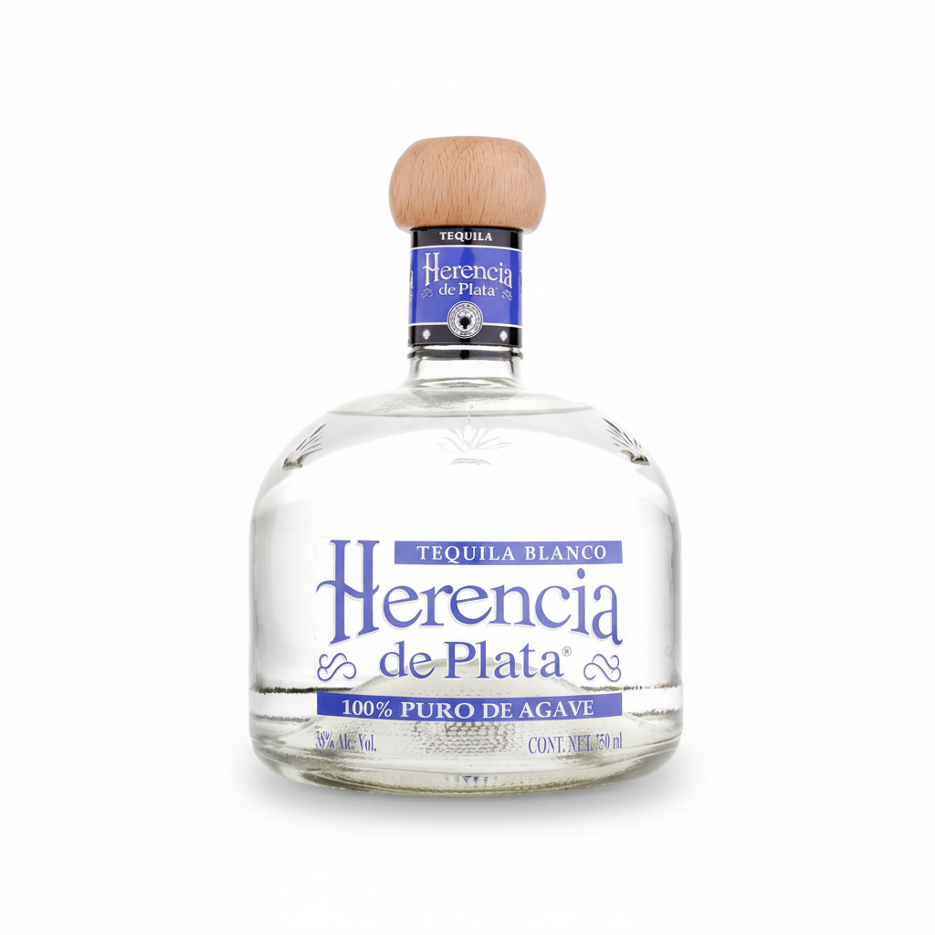 Herencia de Plata Blanco Tequila 700mL bottle on white background