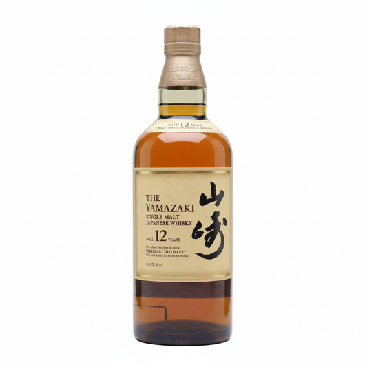 The Yamazaki 12 Year Old Single Malt Japanese Whisky 700mL bottle on white background