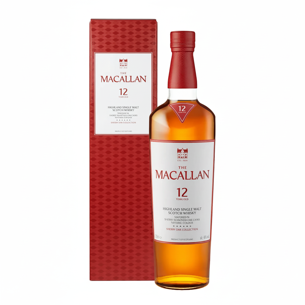 The Macallan 12 Years Old Sherry Oak Cask 700mL on white background