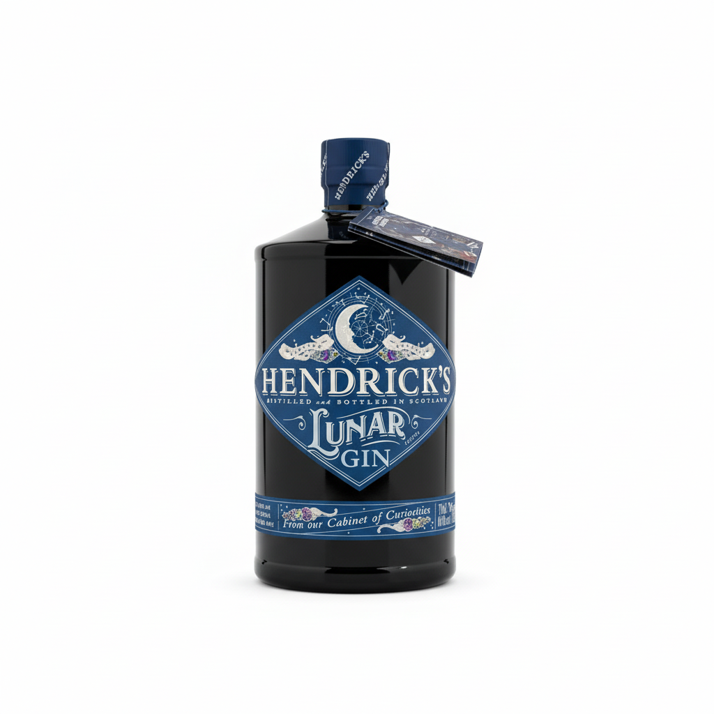 Hendrick's Lunar Gin 700mL bottle on white background