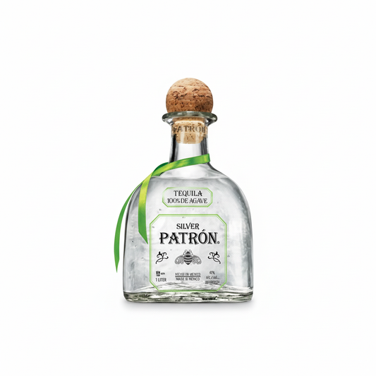 Patrón Silver Tequila 700mL bottle on white background