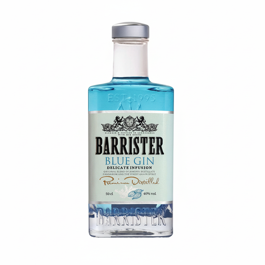 Barrister Blue Gin 700mL bottle on white background
