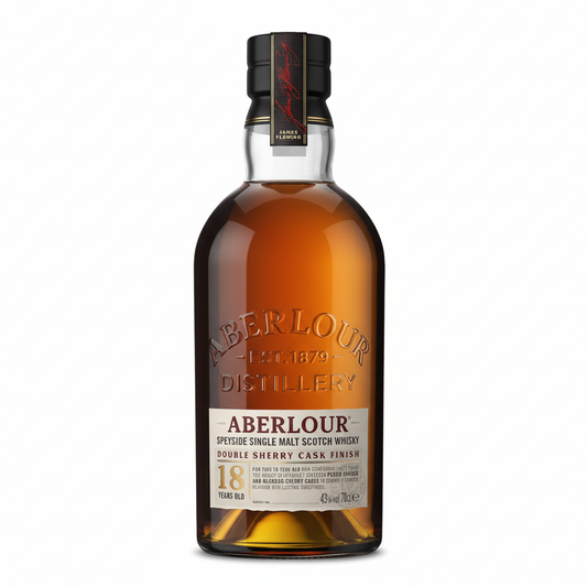 Aberlour 18 Year Old Speyside Single Malt Scotch Whisky 700mL on white background