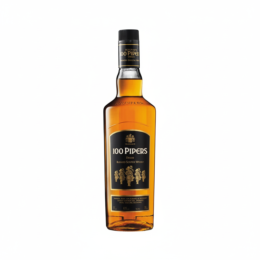 100 Pipers Deluxe Blended Scotch Whisky 700mL on white background
