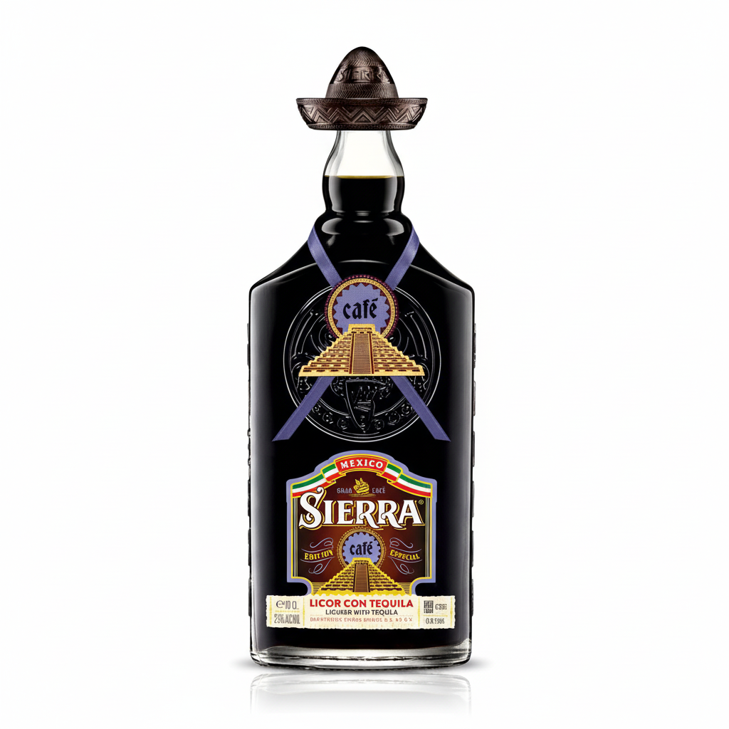 Sierra Gran Café Licor con Tequila 700mL bottle on white background