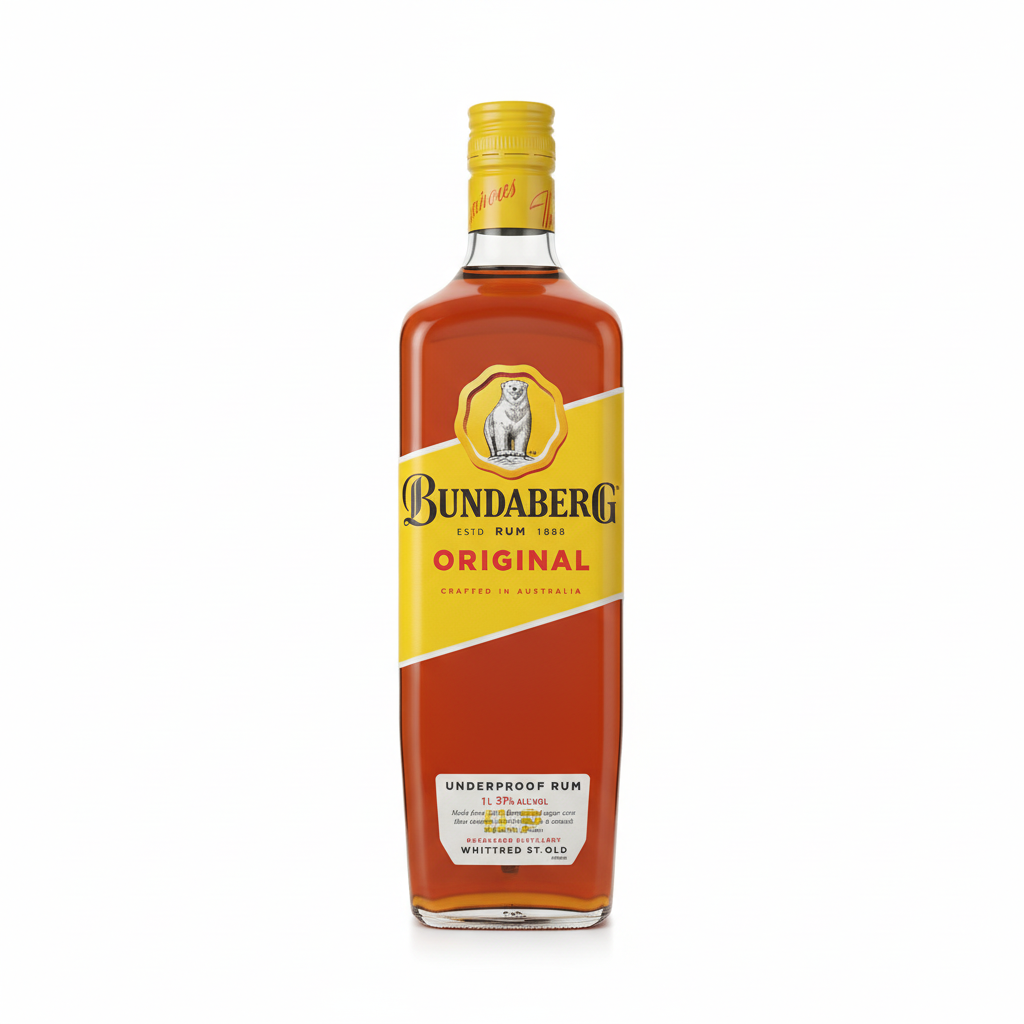 Bundaberg Original Rum 1L on white background