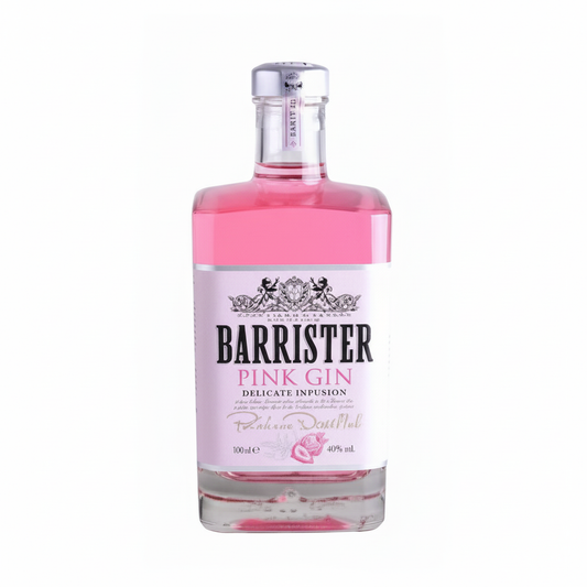 Barrister Pink Gin 700mL bottle on white background