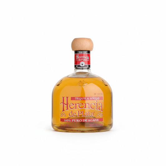 Herencia de Plata Añejo Tequila 700mL bottle on white background