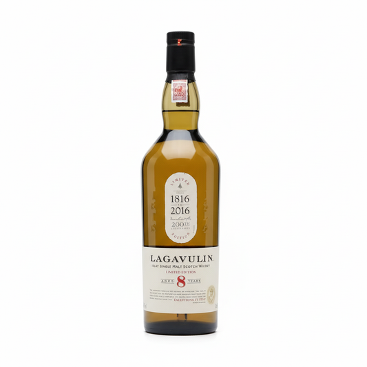 Lagavulin 8 Year Old Islay Single Malt Scotch Whisky 700mL Limited Edition on white background