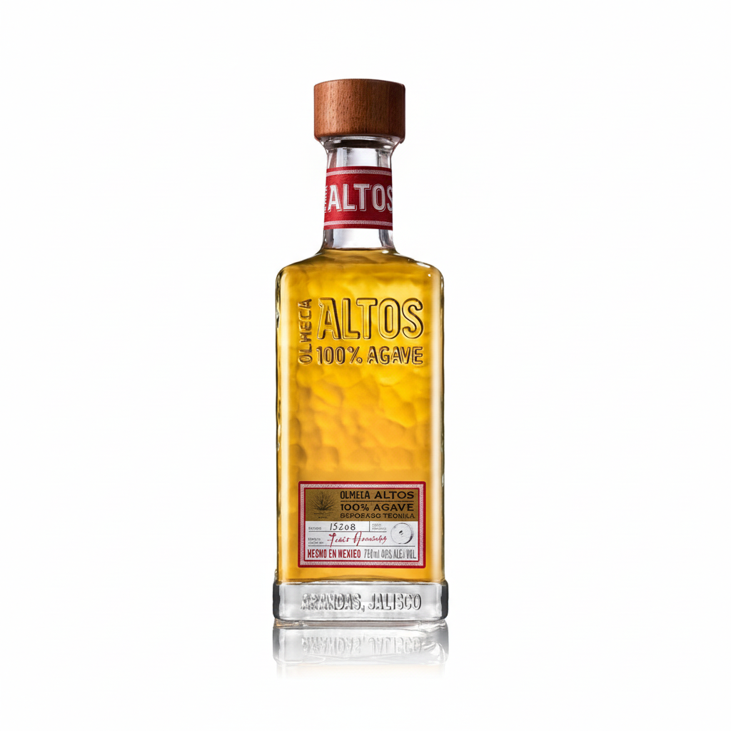 Olmeca Altos Reposado Tequila 700mL bottle on white background