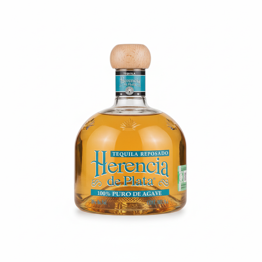 Herencia de Plata Reposado Tequila 700mL bottle on white background