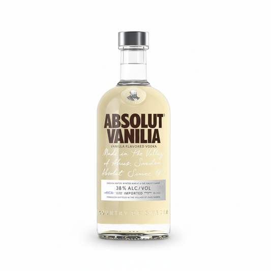Absolut Vanilia Vodka 700mL bottle on white background